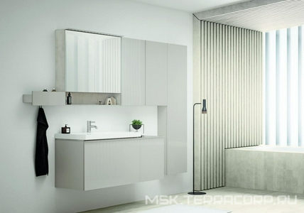 Тумба подвесная 89хh53.5х41,6см, д/рак 90см арт.500.633.01.2,нажим.выдвижн.ящик,(фасад песчаное стекло,корпус песчаный мат-лакиров.),крепл.в компл,Aca Geberit Acanto 500.616.JL.2