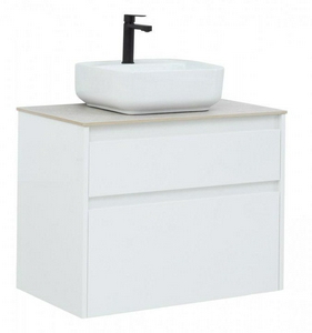 Тумба подвесная "" - 75 см, цвет белый, 2 выдвижн. ящик, БЕЗ раковины "Латина" ZZ Aquanet Nova Lite 242272