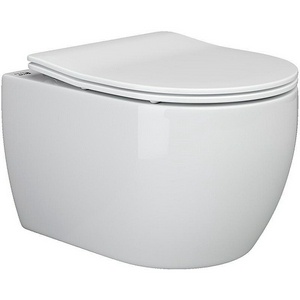Унитаз подвесной 49x37x34см с сиденьем микролифтом, безободковый, Play ZZ Ceramica Nova play CN3001