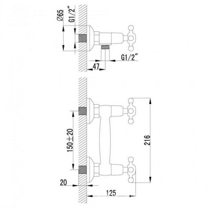 Смеситель Lemark Vintage LM2803B для душа, ZZ Lemark vintage LM2803B