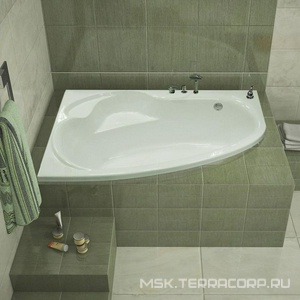 Ванна  (левая) "Стандарт", без г/м, 170х110х58,5см, на раме, фронт. панель, слив/перелив в компл. + встроен.смеситель Ontario 73 цв.хром ZZ Thermolux Talia Talia 170 L стандарт + смес Ontario 73