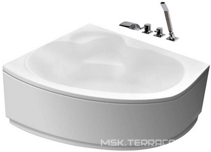 Ванна  (левая) "Стандарт", без г/м, 170х110х58,5см, на раме, фронт. панель, слив/перелив в компл. + встроен.смеситель Ontario 73 цв.хром ZZ Thermolux Talia Talia 170 L стандарт + смес Ontario 73