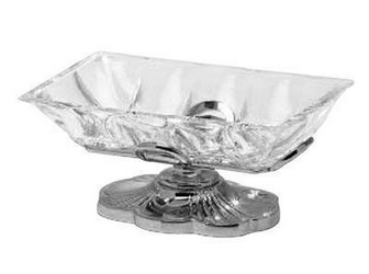 Мыльница настольная 17х8хh7см, подставка в компл., (цв. хром/хрусталь) Margherita Z XXZ
