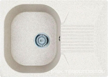 Мойка кухонная Whinstone Рона 1B 1D белый| 50x69x19