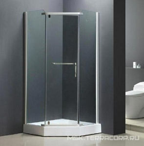 Душевое ограждение  90x90, стекло прозрачное, профиль хром, БЕЗ поддона ZZ Mirsant Aurora Aurora 90