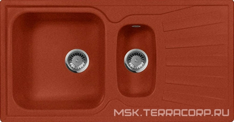 Мойка кухонная AquaGranitEx M-09к красный марс| 49x94x19