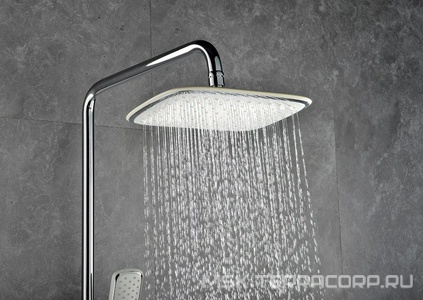 Душевая стойка для ванны, верхний душ, ручной душ, поворотный излив, хром Lemark Tropic LM7006C