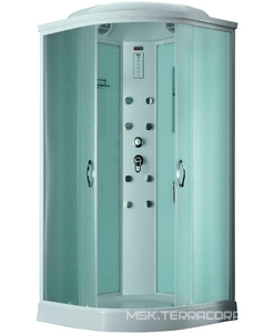 Душевая кабина Timo Eco TE-0701, ГМ спины, профиль белый, стекло матовое, аксессуары, зеркало в компл., ZZ Timo eco TE-0701