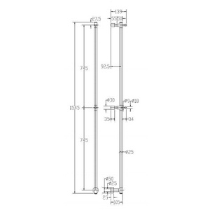 Полотенцесушитель электр. 516-50x1545-1490+кнопка on/off Oil Rubbed Bronze ZZ Margaroli Acrobaleno 516-50x1545-1490+кнопка on/off Oil Rubbed