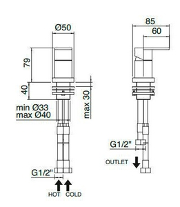 Смеситель для ванны, встраиваемый в борт, лейка и шланг в компл., (цв. чёрный/хром),  ZZ 3M Ran 2268 NC