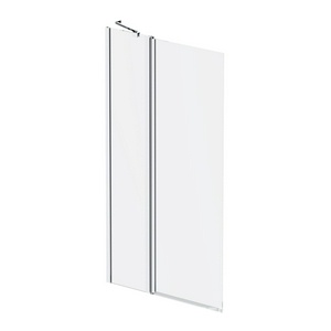 Душевая шторка на борт ванной 80х140 см, поворотная,стекло прозрачное, пофиль хром, ZZ AMPM Gem W90BS-D3W5-140CT