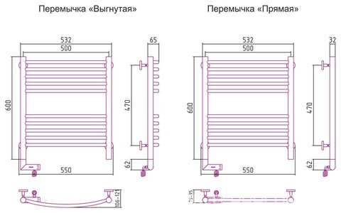 Полотенцесушитель " 2.0" 600x500 мм, прямая перекладина, электрический, пульт справа, в компл. 4 телескоп.кроншт. цвет хром ZZ Сунержа Богема 00-5205-6050