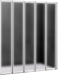 Шторка на ванну 1200хh1400мм, складная, 5 секций, Правая, (стекло рифленое Punto 4мм, профиль цв.серый), Relax ZZ Cezares relax RELAX-V-5-120/140-P-Bi-R