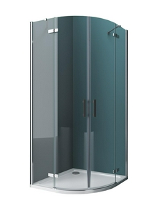 Душевое ограждение 900x900x1950 мм, 2 распашных двери, 2 неподвижных секции, (стекло прозрачн.6 мм, фурн.цв.хром),  ZZ BelBagno Kraft KRAFT-R-2-90-C-Cr