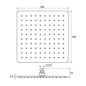 Тропический верхний душ Slim Chrome X07P016 300 мм квадратный 982.00 Ravak Универсал X07P016