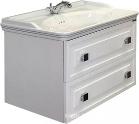 Тумба подвесная "Феррара"-80см, 2 выдвижн.ящика, с раковиной в комплекте, цв.белый, ZZ