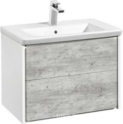 Тумба подвесная Ronda 60 см, без раковины, цвет белый глянец/бетонZZ