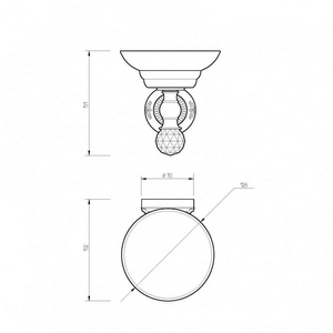 Мыльница настенная, (цв.золото),  ZZ Migliore Cristalia 16822