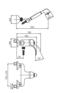 Смеситель для душа,  (цв. бронза),  ZZ Fima Carlo Frattini Lamp F3305/1BR