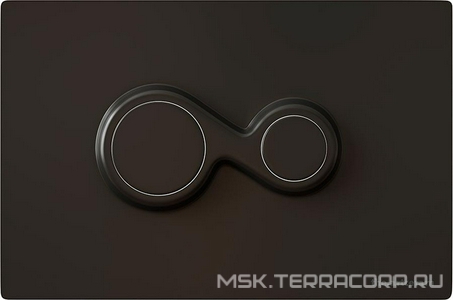 Клавиша двойного смыва, для инсталляции д/унитаза, (пластик цв.черный матовый),  ZZ ArtСeram Monet 701.000.17