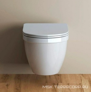 Унитаз подвесной, безободковый, 524x366x345мм, сиденье с микролифтом в компл.,  BelBagno Loto BB070CHR/SC