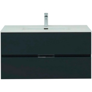 Тумба подвесная 100 см с 2 ящиками, без раковины арт.254365, цвет антрацит Aquanet Алвита 277519