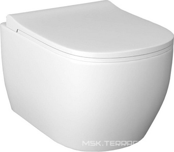 Унитаз подвесной Rondo безободковый с сиденьем микролифт в компл., 510x360x360 мм, белый ZZ Turavit RONDO RND 5512+RONDO /(0421)/2403