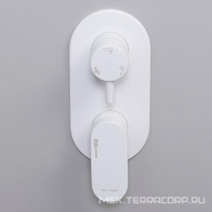 Смеситель для ванны с душем Wasserkraft Mindel 8571 С ВНУТРЕННЕЙ ЧАСТЬЮ панель+встр.мех., керам. перекл. и картридж белый.Soft-touch  ZZ Wasserkraft Универсал 8571