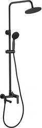 Душевая стойка стойка Aquanet Passion R3 AF300-72-R-B, с аксессуарами (ручной+верхний душ, см-тель с изливом, шланг), цв. черный матовый, ZZ