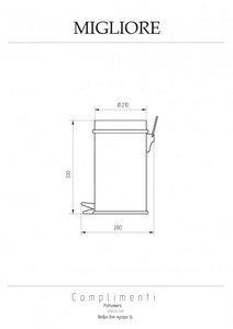 Ведро для мусора с крышкой, d21хh33см, 5л, (цв.бронза), Migliore ZZ Migliore Универсал 21957