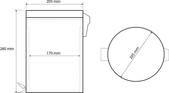 Ведро мусорное 5л, (цв. черный матовый), Dark ZZ Bemeta Hotel 104315010
