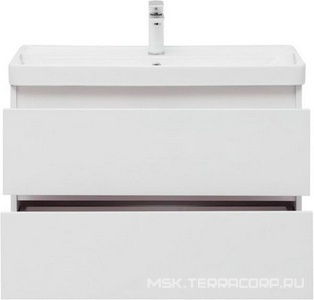 Тумба подвесная  80 см с 2 выдвижных ящиками, без раковины Ирис-80 см. арт.301805, цвет белый Aquanet Вега 308334