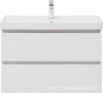 Тумба подвесная  80 см с 2 выдвижных ящиками, без раковины Ирис-80 см. арт.301805, цвет белый Aquanet Вега 308334