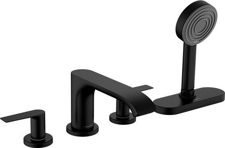 Смеситель для ванны, встраив. в борт на 4 отв., шланг, лейка в компл., с sBox, (внешняя часть БЕЗ скрытой арт.13440180), (цв.матов.черный),  ZZ Hansgrohe Vivenis 75444670