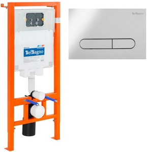 Инстал.д/подвесн. унитаза,1090х500х105мм, со смывным бачком скрытого монтажа, фронт.управл, крепёж, кнопка смыва BB005-PR-CHROME в компл,BelBagno80ZZ BelBagno Универсал BB002-80/BB005-PR-CHROME