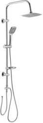 Душевой гарнитур: верхний душ 19.6x19.6см, ручной душ, стойка, шланги, мыльница в компл., (цв.хром), 800 ZZ