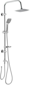 Душевой гарнитур: верхний душ 19.6x19.6см, ручной душ, стойка, шланги, мыльница в компл., (цв.хром),  ZZ Latuno 800 L80037
