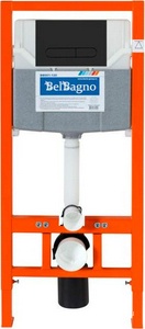 Инстал.д/подвесн. унитаза,1090х500х105мм, со смывным бачком скрытого монтажа, фронт.управл, крепёж, кнопка смыва BB007-PR-NERO.M в компл,BelBagno80ZZ BelBagno Универсал BB002-80/BB007-PR-NERO.M