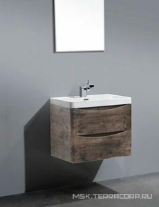 База под раковину подвесная с двумя выкатными ящиками, 600х420хh450мм, без раковины, (цв.Rovere Moro),  ZZ BelBagno Ancona ANCONA-N-600-2C-SO-RW