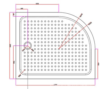 Поддон душевой 1200х100х150мм, ассиметричный, R550мм, левый,отв.слива 90мм, (сифон крышка цв.хром, мет каркас,ножки/компл.), акрил/белый, Cezares ZZ Cezares Универсал TRAY-A-RH-120/100-550-15-W-L