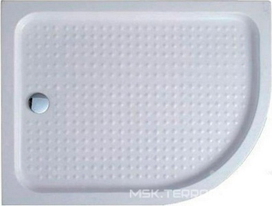 Поддон душевой 1200х100х150мм, ассиметричный, R550мм, левый,отв.слива 90мм, (сифон крышка цв.хром, мет каркас,ножки/компл.), акрил/белый, Cezares ZZ Cezares Универсал TRAY-A-RH-120/100-550-15-W-L