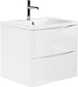 База под раковину подвесная с двумя выкатными ящиками, 800x455x525мм, без раковины, (цв.Bianco Lucido), Acqua ZZ BelBagno ACQUA ACQUA-600-2C-SO-BL