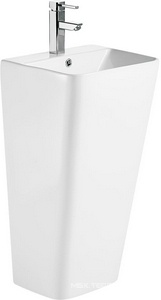 Раковина напольная отдельностоящая Azario FRETTA SQUARE 38х44х83.5 см, прямоугольная, 1 отверст под см-ль, цв. белый, ZZ Azario Fretta Square AZ-302