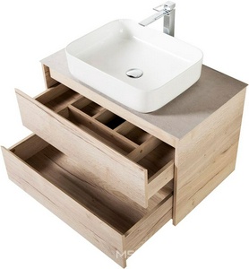 База под раковину подвесная с двумя выкатными ящиками, 910х460хh515мм, без раковины, (цв.Rovere Galifax Bianco),  ZZ BelBagno Kraft KRAFT-900-2C-SO-RGB