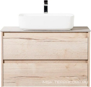 База под раковину подвесная с двумя выкатными ящиками, 910х460хh515мм, без раковины, (цв.Rovere Galifax Bianco),  ZZ BelBagno Kraft KRAFT-900-2C-SO-RGB