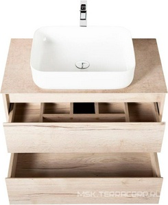 База под раковину подвесная с двумя выкатными ящиками, 910х460хh515мм, без раковины, (цв.Rovere Galifax Bianco),  ZZ BelBagno Kraft KRAFT-900-2C-SO-RGB
