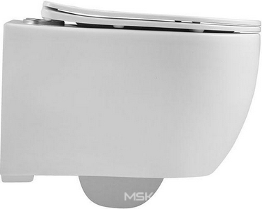 Унитаз подвесной, безободковый, 490x370x340мм, сиденье с микролифтом, (цв.белый),  ZZ Vincea Evo VT1-34S