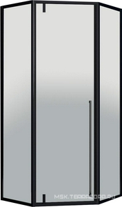 Душевой уголок 900х900хh1950мм, 5-ти угольный, распашн.дверь правая/левая, с 2 неподв.сегмент.(ст.прозр.6мм Easy Clean, фурнит.цв.черн.мат), ZZ Vincea Penta VSP-3P900CLB