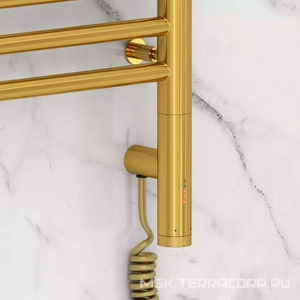 Полотенцесушитель электрический " с полкой 3.0" 800х500 мм, скрытое подключ. в компл., блок упр. справа, цв. золото,  ZZ Сунержа Богема 03-5807-8050