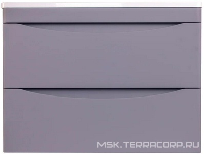 Тумба подвесная для комплекта Style Line  Мини 70 Люкс Plus,69x34,6x50 см, БЕЗ раковины арт. Мини 70х35, цв. серый матовый, ZZ Style Line Бергамо к.т. 565483 тумба